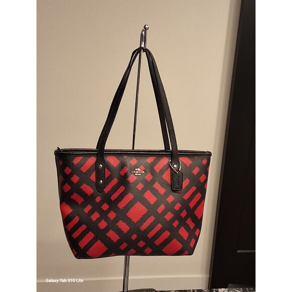 Coach Handbags - Coach mini city zip tote in wild plaid